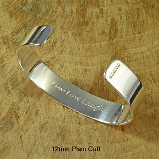 personalised silver message bangle by hersey silversmiths