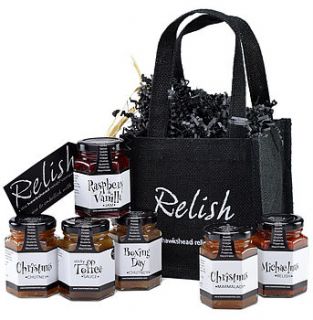 holly jolly six jar gift bag by hawkshead relish company