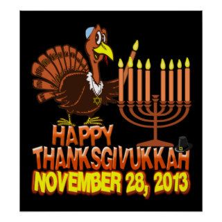 Happy Thanksgivukkah Thankgiving Hanukkah Poster