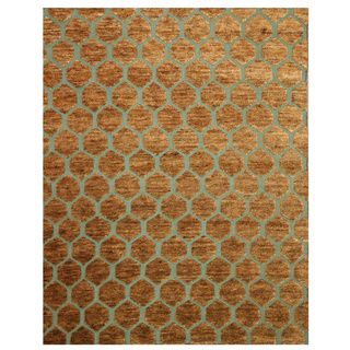 Hand knotted Erika Brown Jute Rug (9' x 10') EORC 7x9   10x14 Rugs