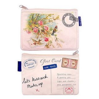 paper plane postcard cosmetic purse by the chic country home