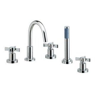 Phylrich D2137C1OEB OEB Old English Brass Bathroom Faucets Deckmount Tub Set With Hand Shower   Tub And Shower Faucets  
