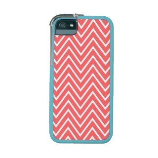 Coral and White Chevron Pattern 2 iPhone 5/5S Cases