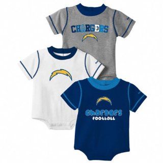 San Diego Chargers Infant 3 Piece Creeper Set  Infant And Toddler Sports Fan Apparel  Sports & Outdoors