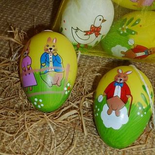 set of three easter egg hanging decorations by sleepyheads