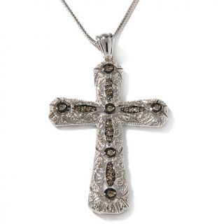 Diamond and Silver Vintage Cross 18in Necklace   .32ct