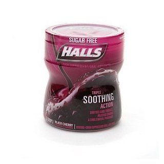 Halls Sugar Free Triple Soothing Action Drops, Black Cherry, 50 ea Health & Personal Care