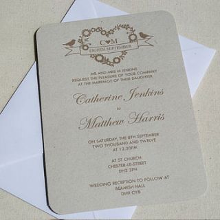 jessica recycled wedding invitation by paper and inc