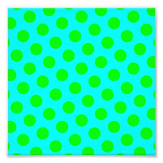 Aqua and Lime Polka Dots 8x8 Scrapbook Paper Photo Print