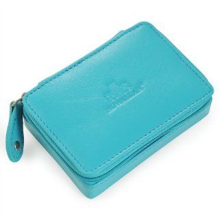 Cathy's Concepts Curacao Leather Mini Zip Around Jewelry Case, Blue   Jewel Cases