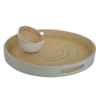 kew bamboo round tray by the orchard