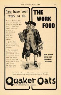 1904 Ad Work Food Quaker Oats Man Finsbury Square   Original Print Ad  