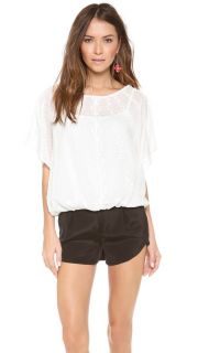 alice + olivia Jenna Embroidered Batwing Top