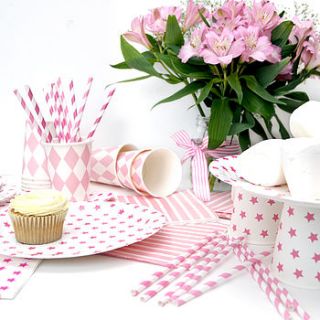 pink hen party tableware set by peach blossom
