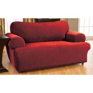 Stretch Pique Loveseat T Cushion Slipcover