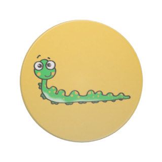 cute caterpillar cartoon drink coaster