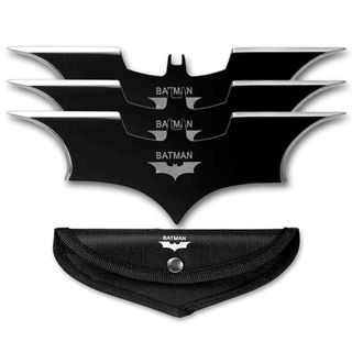 Black Batman Bat Darts Fixed Blade Batarang Throwing Knives (Pack of 3) DC Comics Hunting Knives