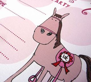 personalised pony birthday party invitations by molly moo designs
