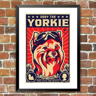 'obey the yorkie' dog print, for pet lovers by the animal gallery