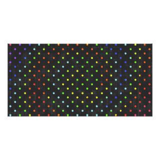 209__neon paper black dots POLKADOTS DOTS CIRCLES Custom Photo Card
