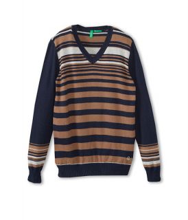 United Colors of Benetton Kids Boys V Neck Stripe Sweater (Toddler