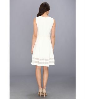 Calvin Klein Ponte Full Skirt w/ Illusion Trim Dress
