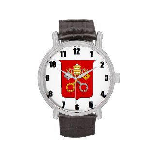 NUMBERED FACE DIAL VATICAN CITY EMBLEM WRIST WATCHES