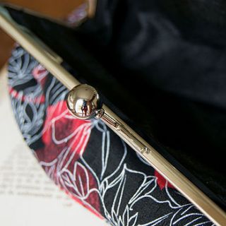 vintage floral kimono silk clutch bag by catfishhh