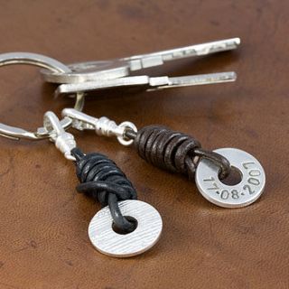'daddy's date' personalised silver keyring by emma hadley