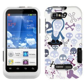 Motorola Defy XT Swag Skulls on White on Hard Case Phone Cover Cell Phones & Accessories