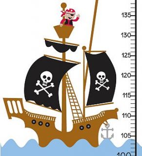 personalised pirate children's height chart by cherrygorgeous