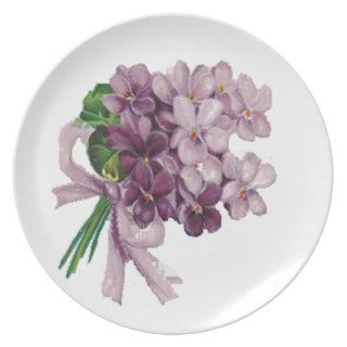 Vintage Violets Nosegay Bouquet Plate