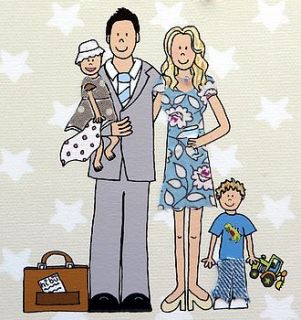 personalised family picture by delly doodles