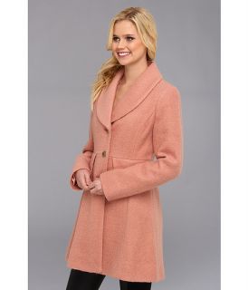 Kenneth Cole New York Single Breasted Button Front Boucle Coat