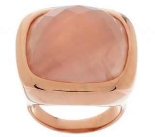 Bronzo Italia Bold Faceted Gemstone Cushion Shape Ring —
