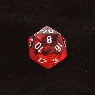 Chessex Translucent 16mm d20 Dice, Red with white numbers Toys & Games