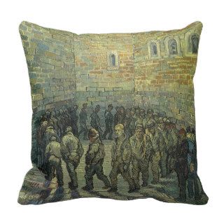 Prisoners Exercising, van Gogh, Vintage Fine Art Pillow