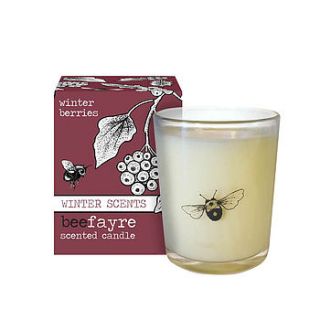 winter berries small scented candle by beefayre