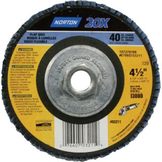 Norton 40-Grit Flap Disc — 4 1/2in.  Sanding   Conditioning Discs
