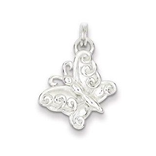 Polished Butterfly Charm Sterling Silver Polished Butterfly Charm Pendants Jewelry