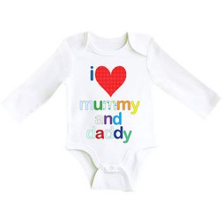 'i love mummy and daddy' baby bodysuit by little baby boutique