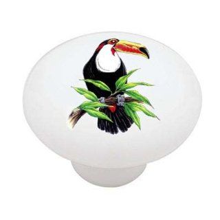 Toucan Bird Decorative High Gloss Ceramic Drawer Knob   Cabinet And Furniture Knobs  