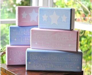 twinkle twinkle little star decorative blocks by rose cottage