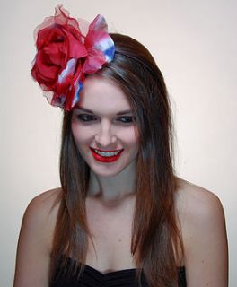 union jack silk flower fascinator by vixen