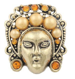 8 Pieces of Gold with Amber Iced Out Tribal Beaded Women Brooch Brooches And Pins Jewelry