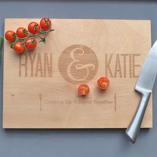 personalised engraved name chopping board by clouds and currents