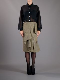 Burberry Prorsum Ruffle Wool Skirt