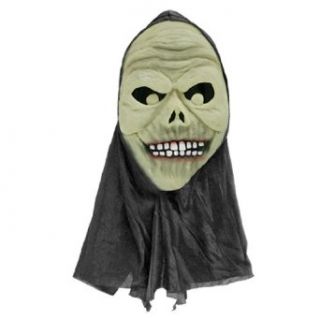 Adult Halloween Grin Mask w Black Head Costume Clothing
