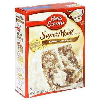 Betty Crocker Supermoist Cake Mix, Cinnamon Swirl, 21.5 Ounce Boxes (Pack of 12)  Grocery & Gourmet Food