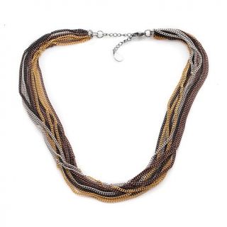 Multistrand Multicolor Curb Link Necklace